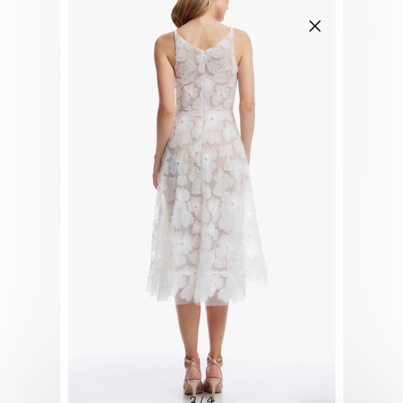 NWT Dress the Population Blair Sequin White & Nude Midi Cocktail Dress - Picture 3 of 10